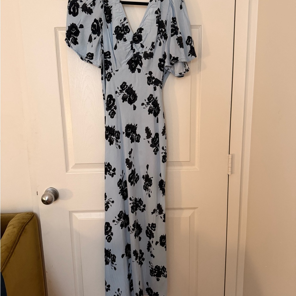 a new day Floral Maxi Dress - Light Blue and Black